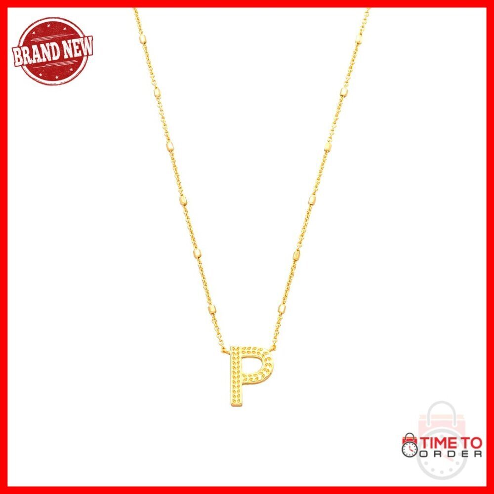 14k Gold-Plated Letter Pendant Necklace, 19" Chain, Gift Box